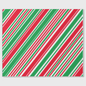 Groen rood wit Snoep Stripe-omslagpapier Cadeaupapier (Vlak)