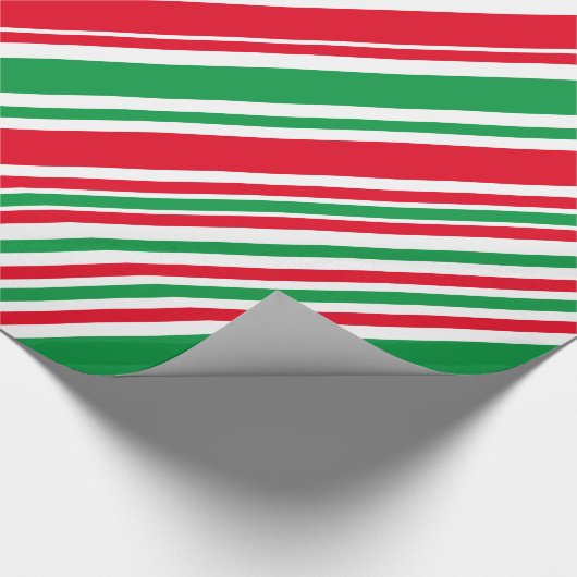 Groen rood wit Snoep Stripe-omslagpapier Cadeaupapier (Hoek)