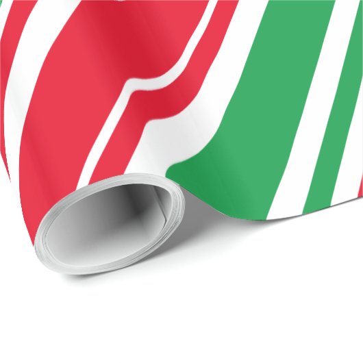 Groen rood wit Snoep Stripe-omslagpapier Cadeaupapier (Rol Hoek)