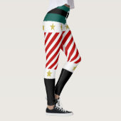 Groen Rood Wit Strepen Candy Cane Elf Kerstmis Leggings (Rechts)
