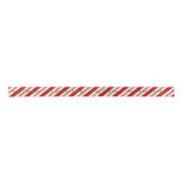 Groen Rood Wit Vrolijk Kerstmis Candy Cane Stripes Satijnen Lint (Voorkant)