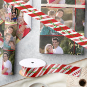 Groen Rood Wit Vrolijk Kerstmis Candy Cane Stripes Satijnen Lint