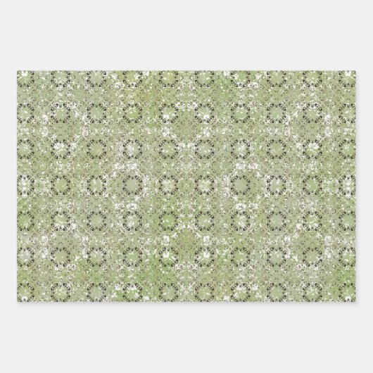 Groen, Rood, Zwart en Wit  Inpakpapier Vel (Voorkant 2)