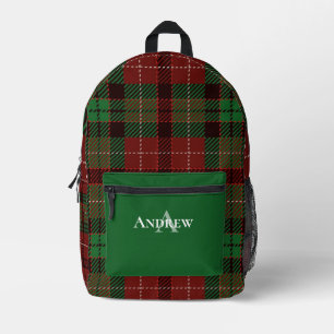Groen, Rood, Zwart Gepersonaliseerd Plaid Bedrukte Rugzak