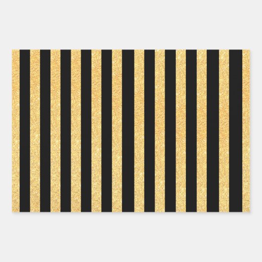 Groen Rood Zwart Goud Glitter Strepen Patroon Inpakpapier Vel (Voorkant 3)