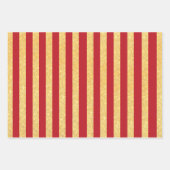 Groen Rood Zwart Goud Glitter Strepen Patroon Inpakpapier Vel (Voorkant 2)
