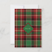 Groen Rood Zwart Schots Keltisch Tartan bruiloft Bedankkaart (Achterkant)