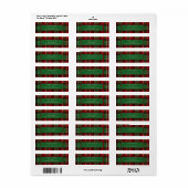 Groen Rood Zwart Schots Keltisch Tartan bruiloft Etiket (Full Sheet)