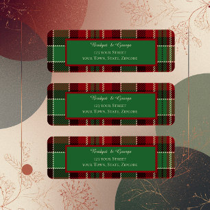 Groen Rood Zwart Schots Keltisch Tartan bruiloft Etiket