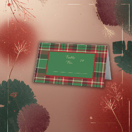 Groen Rood Zwart Schots Keltisch Tartan bruiloft Plaatskaartje