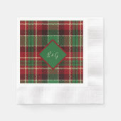 Groen Rood Zwart Schots Keltisch Tartan bruiloft Servet (Voorkant)