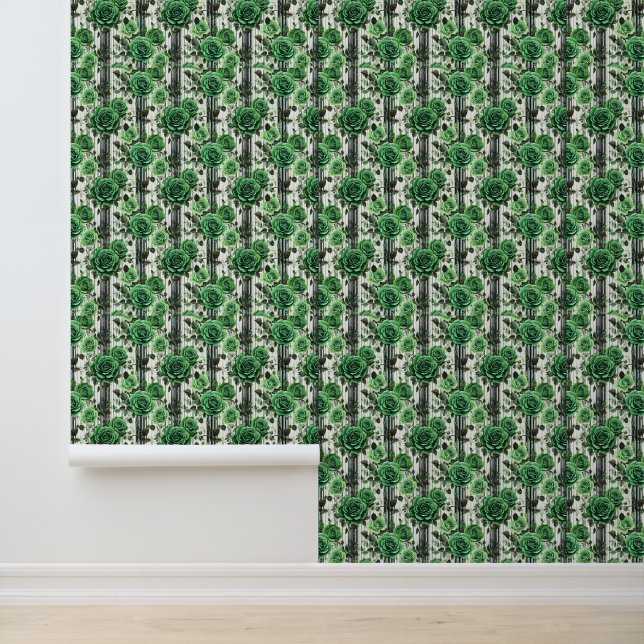 Groen Roos Behang (Applicatie)