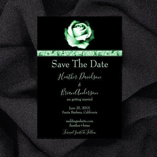 Groen Roos Bewaar de datum Save The Date