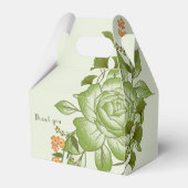 Groen Roos Bloemen Bruiloft Thema Bedankdoosjes (Voorkant Zijde)