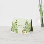 Groen Roos Bloemen Bruiloft Thema Bedankkaart (Achterkant)