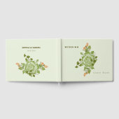 Groen Roos Bloemen Bruiloft Thema Gastenboek (Volledig)