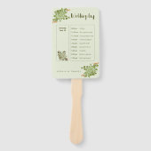 Groen Roos Bloemen Bruiloft Thema Handwaaier (Voorkant)