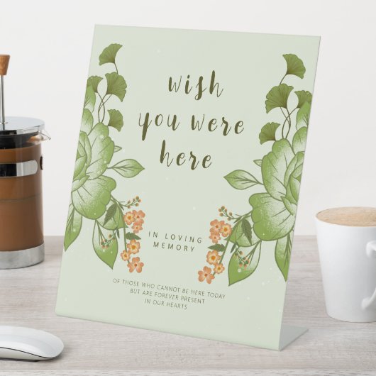 Groen Roos Bloemen Bruiloft Thema Reclamebord Met Voetstuk (Insitu)