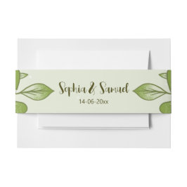 Groen Roos Bloemen Bruiloft Thema Uitnodigingen Wikkel