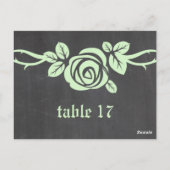 Groen Roos Chalkboard Table Number Briefkaart (Achterkant)