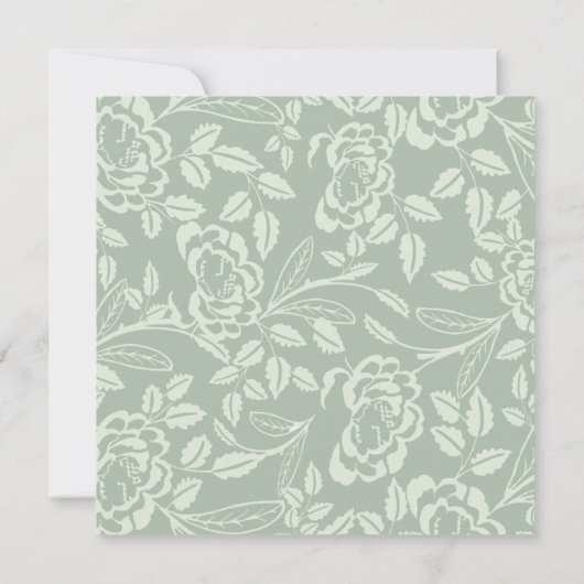 Groen Roos Elegant Vrijgezellenfeest Uitnodigen Kaart (Achterkant)