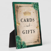 Groen Roos en gouden kroonKaarten en cadeaubonnen Fotoplaat (Zijkant)