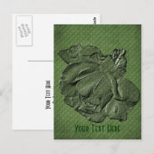 Groen Roos Floral  Briefkaart (Voorkant / Achterkant)