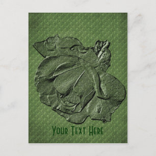 Groen Roos Floral  Briefkaart