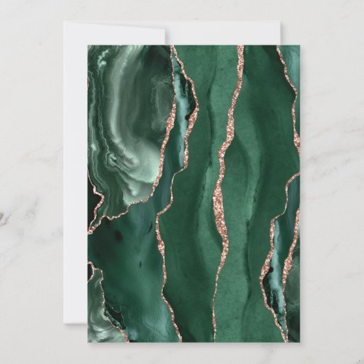 Groen Roos Gold Agate Dark bij grote opening voor  Kaart (Achterkant)