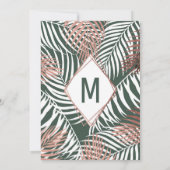 Groen Roos Gold Tropical Palm Tree Baby shower Kaart (Achterkant)