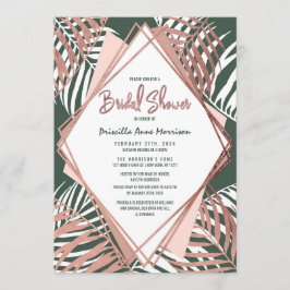 Groen Roos Goud Tropische Palm Tree Vrijgezellenfe Kaart