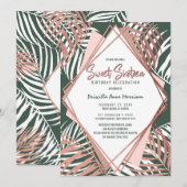 Groen Roos Goud Tropische Palmboom Bladeren Sweet  Kaart (Voorkant / Achterkant)