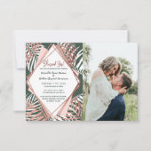 Groen Roos gouden tropische palmbomen met een brui Aankondiging (Voorkant)