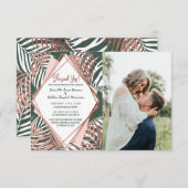 Groen Roos gouden tropische palmbomen met een brui Aankondiging (Voorkant / Achterkant)