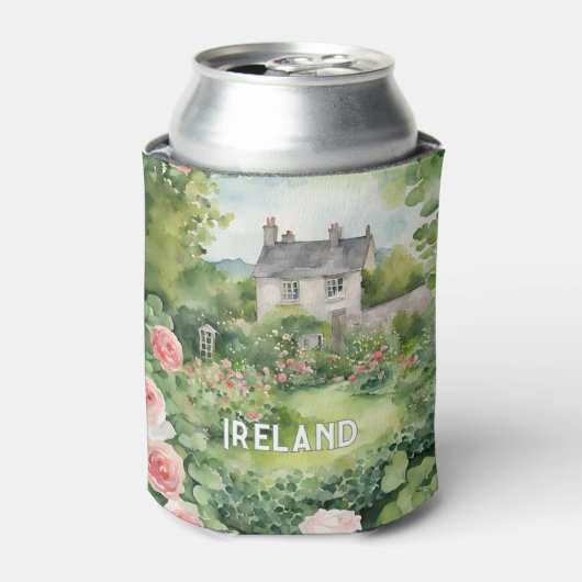 Groen Roos Ierland Landschap Blikjeskoeler (Blikje Voorkant)