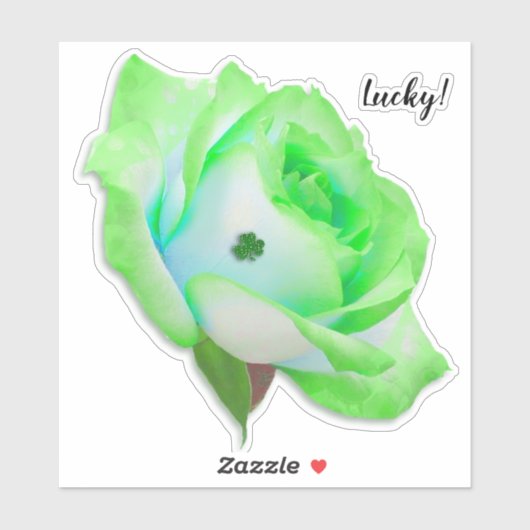 Groen Roos met Shamrock Sticker (Vel)