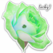 Groen Roos met Shamrock Sticker (Voorkant)