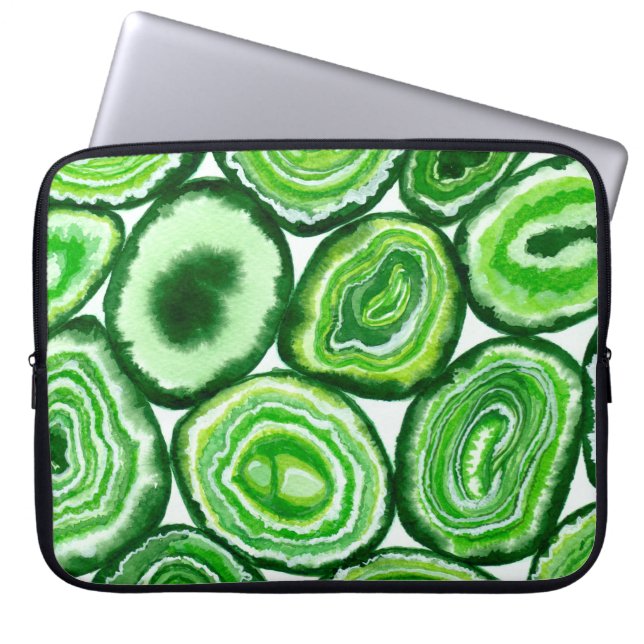 Groen rooster laptop sleeve (Voorkant)