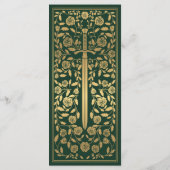 Groen Royal Medieval Sword Wedding Flat Menu (Achterkant)