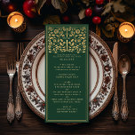 Groen Royal Medieval Sword Wedding Flat Menu<br><div class="desc">Viel je speciale dag met dit Royal Medieval Sword Wedding design. Gold in dit ontwerp is geen echte folie. U kunt dit verder aanpassen door op de "PERSONALIZE"knoop te klikken. Voor meer vragen kunt u contact met ons opnemen op ThePaperieGarden@gmail.com.</div>