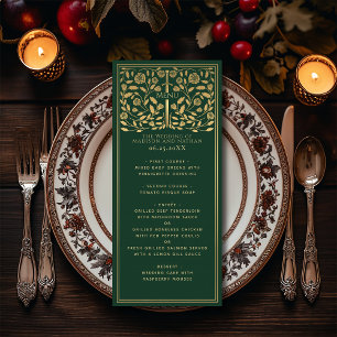 Groen Royal Medieval Sword Wedding Flat Menu