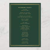 Groen Royal Medieval Sword Wedding Programme Programmakaart (Achterkant)