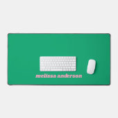 Groen & Roze Aangepaste Naam Vet Trendy Kleuren Mo Bureaumat (Keyboard & Muis)