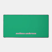 Groen & Roze Aangepaste Naam Vet Trendy Kleuren Mo Bureaumat (Voorkant)