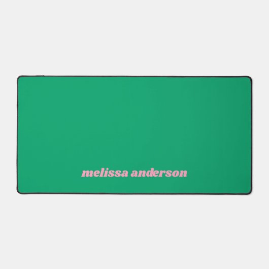 Groen & Roze Aangepaste Naam Vet Trendy Kleuren Mo Bureaumat (Voorkant)