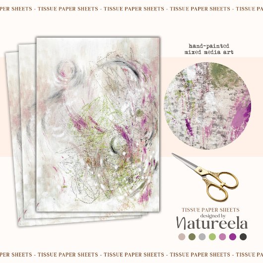 Groen Roze Abstract Ontwerp Decoupage Tissuepapier