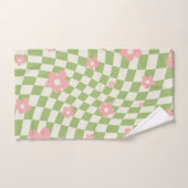 Groen roze afgehandelde Floral Bad Handdoek (Handdoek)