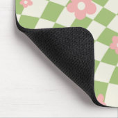 Groen roze afgehandelde Floral Muismat (Hoek)