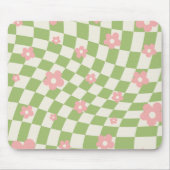 Groen roze afgehandelde Floral Muismat (Voorkant)