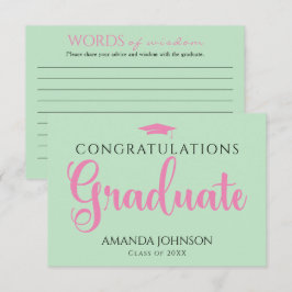 Groen Roze Afstuderen Wijsheid Afstuderen Informatiekaartje